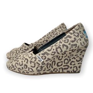 Toms leopard wedges Clearance